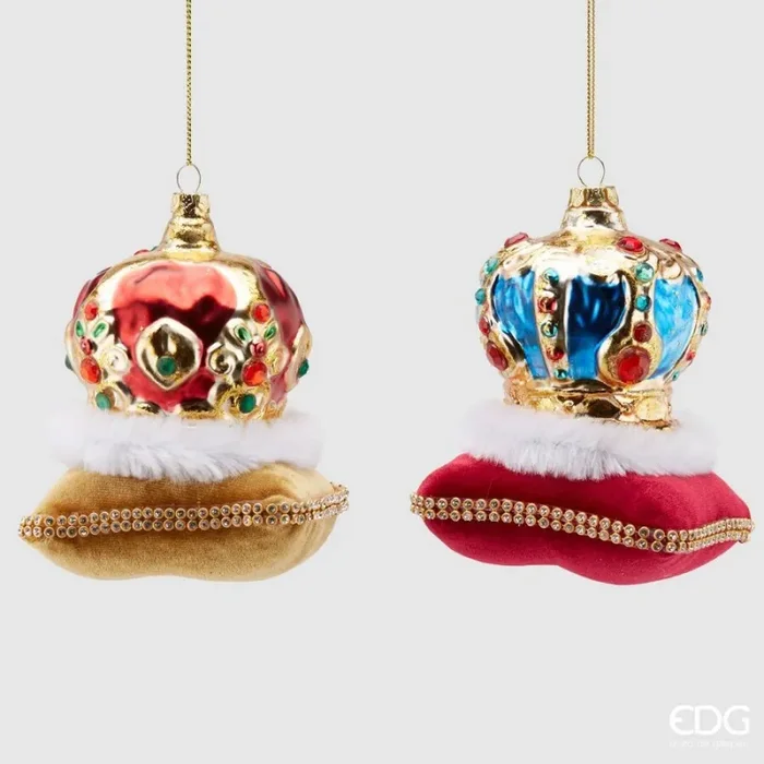EDG Enzo De Gasperi Decorazione Natale Corona Vetro H 10 Cm Ass. Multicolor 1 Pz Saldi