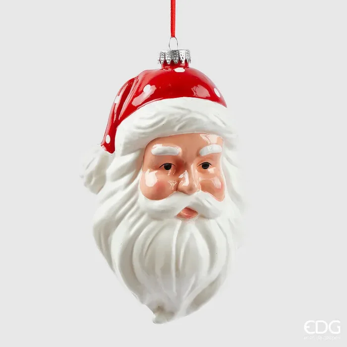 EDG Enzo De Gasperi Decoro Babbo Natale H 20 Cm L 10 Cm L 12 Cm Bianco Rosso