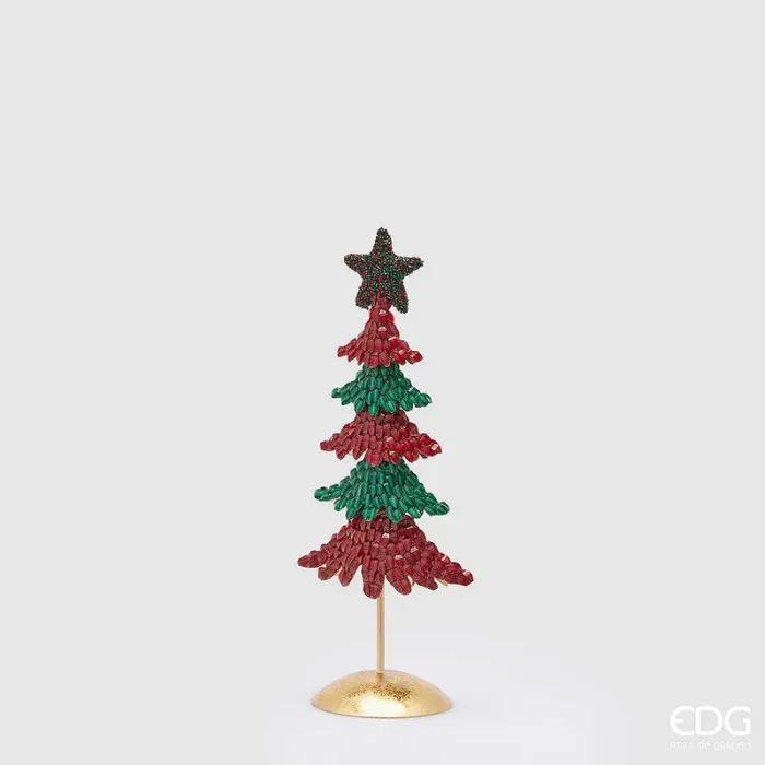 EDG Enzo De Gasperi Decoro Natale Perle Pino H 37 Cm L 15 Cm L 8 Cm Green Red Online