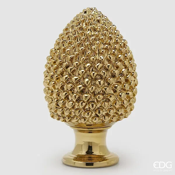 EDG Enzo De Gasperi Decoro Natale Pigna H 40 Cm D 24 Cm Colore Gold Moda