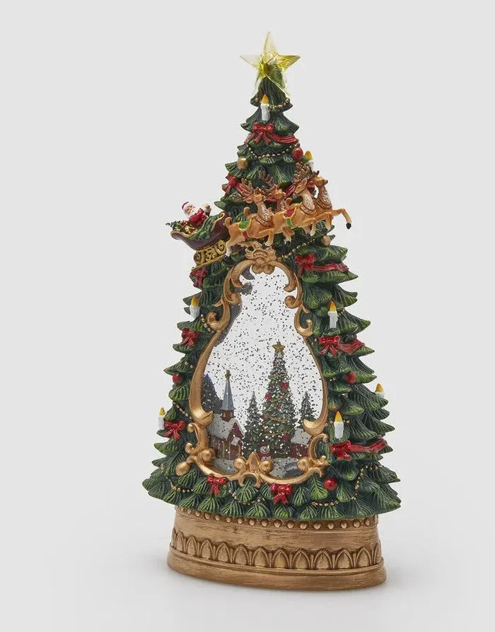 EDG Enzo De Gasperi Decoro Natale Pino H 34 Cm L 17 Cm L 10 Cm Musica Led Green Gold Online ora