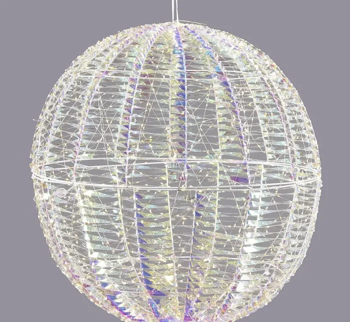 EDG Enzo De Gasperi Decoro Natale Stripes Sfera 1.440 MicroLed D 70 Cm IP 44 Natural