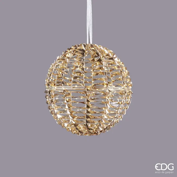 EDG Enzo De Gasperi Decoro Natale Stripes Sfera 300 MicroLed D 30 Cm IP 44 Gold