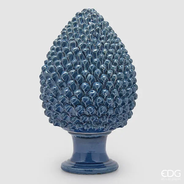 EDG Enzo De Gasperi Decoro Pigna H 40 Cm D 24 Cm Colore Blu