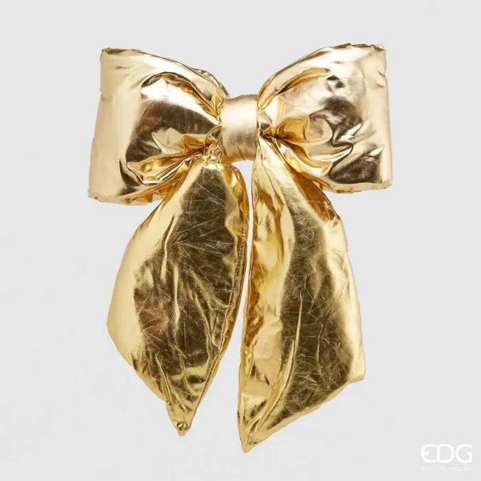 EDG Enzo De Gasperi Fiocco Natale Lamé 40 x 48 Cm Gold