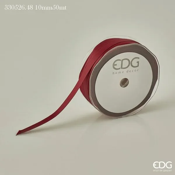 EDG Enzo De Gasperi Nastro Raso Doppio 10 Mm 50 Mt Colore Burgundy
