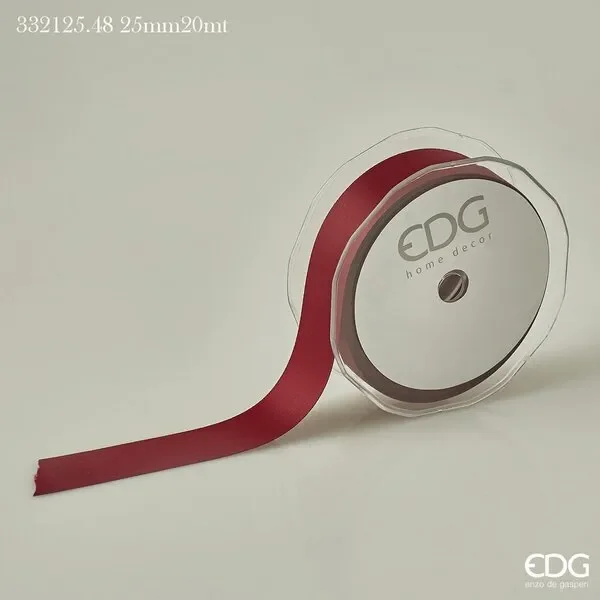 EDG Enzo De Gasperi Nastro Raso Doppio 25 Mm 20 Mt Colore Burgundy