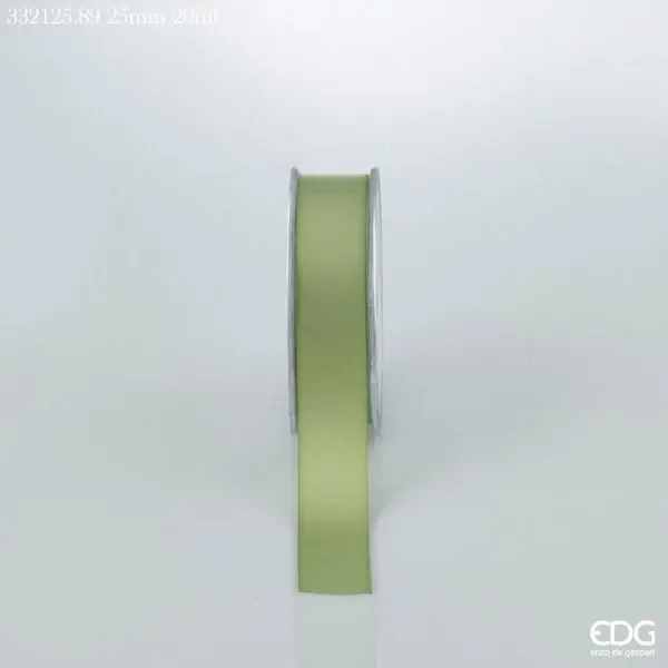 EDG Enzo De Gasperi Nastro Raso Doppio 25 Mm 20 Mt Colore Verde Oro