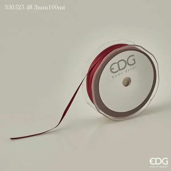 EDG Enzo De Gasperi Nastro Raso Doppio 3 Mm 100 Mt Colore Burgundy