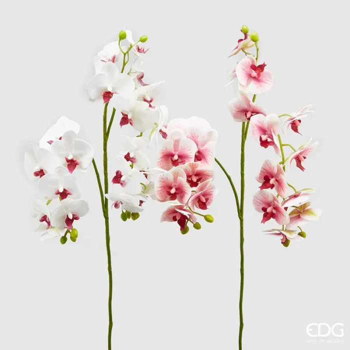 EDG Enzo De Gasperi Orchidea Phalaenopsis Chic Ramo x4 Ass. Artificiale H 90 Cm White Pink 1 Pz