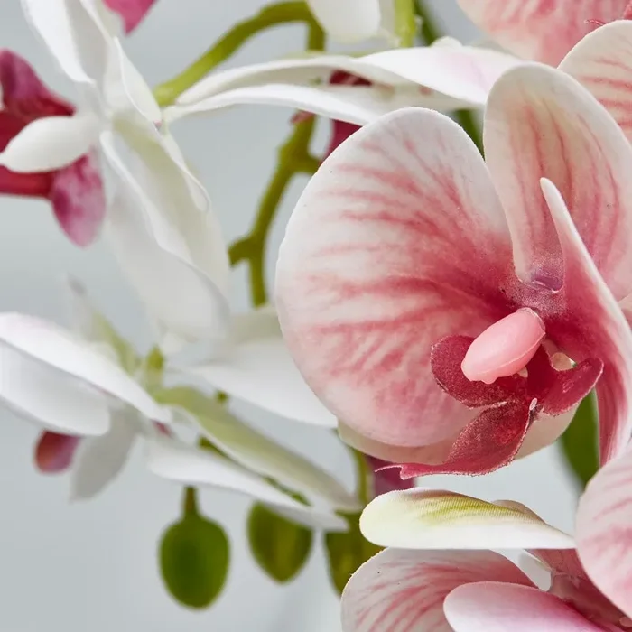 EDG Enzo De Gasperi Orchidea Phalaenopsis Chic Ramo x4 Ass. Artificiale H 90 Cm White Pink 1 Pz - immagine 2