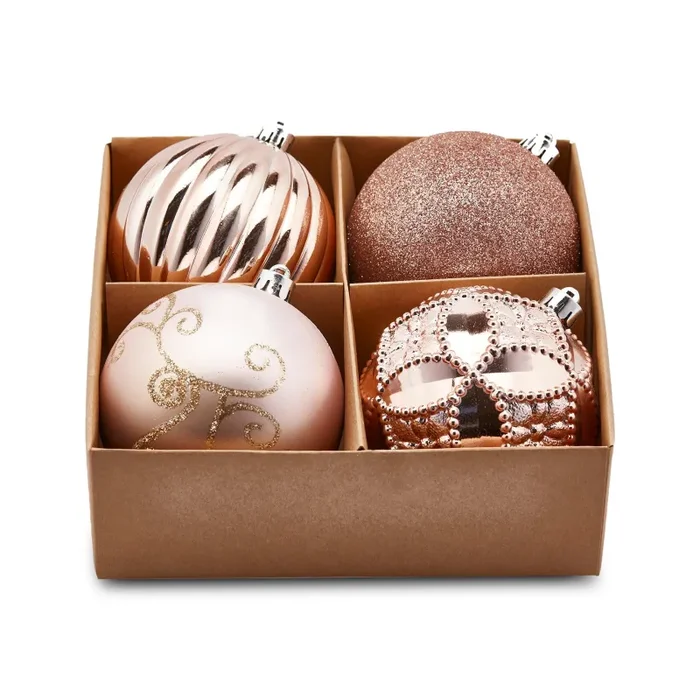 EDG Enzo De Gasperi Palla Natale Poliresina Mix 10cm Conf. 4 Pezzi Pink