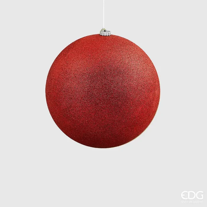 EDG Enzo De Gasperi Palla Natale Poly D 15 Cm Glitterata con Polybag Red 1 Pz