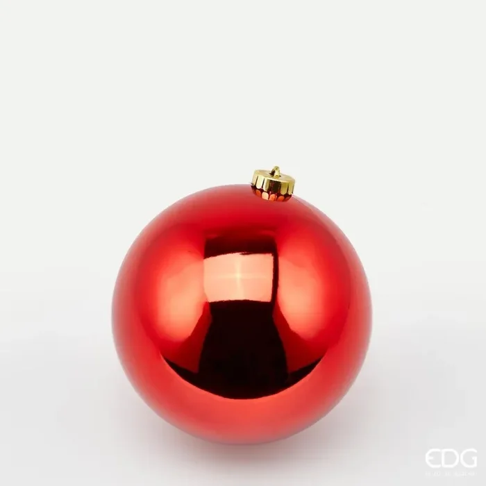 EDG Enzo De Gasperi Palla Natale Poly D 15 Cm Lucida con Polybag Red 1 Pz