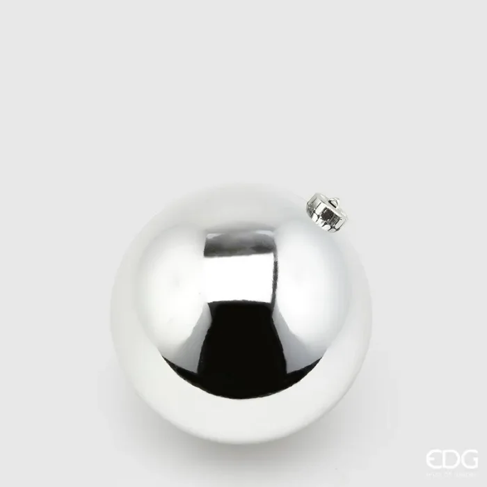 EDG Enzo De Gasperi Palla Natale Poly D 15 Cm Lucida con Polybag Silver 1 Pz