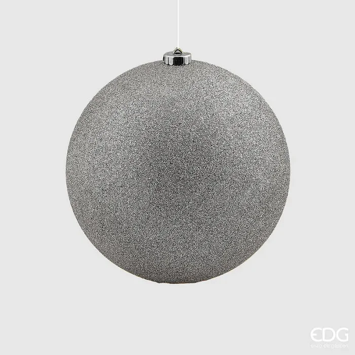 EDG Enzo De Gasperi Palla Natale Poly D 20 Cm Glitterata con Polybag Silver 1 Pz