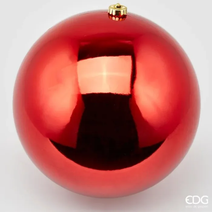 EDG Enzo De Gasperi Palla Natale Poly D 25 Cm Lucida con Polybag Red 1 Pz