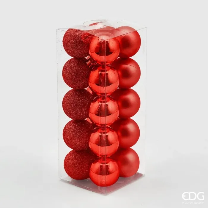 EDG Enzo De Gasperi Palla Natale Poly Mix D 40 Mm Cf 20 Pz Red