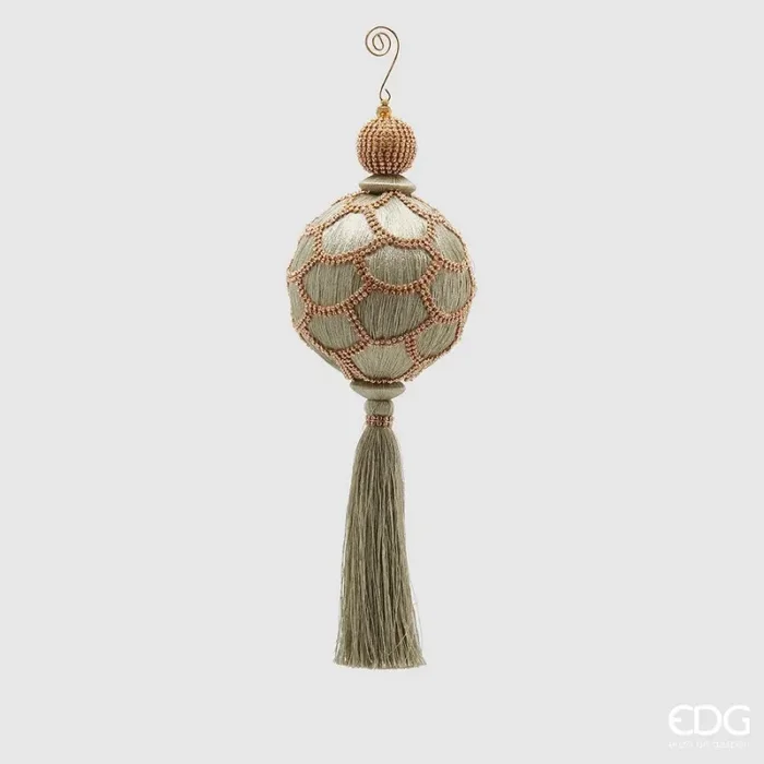 EDG Enzo De Gasperi Palla Natale Silk Gem. Drapp. H 35 Cm D 12 Cm Light Green