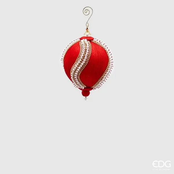 EDG Enzo De Gasperi Palla Natale Silk Perle D 12 Cm Rosso