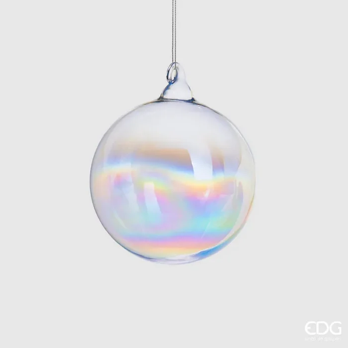 EDG Enzo De Gasperi Palla Natale Vetro Iride D 8 Cm Natural 1 Pz Vendita calda online