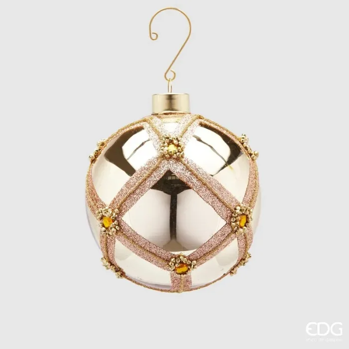 EDG Enzo De Gasperi Palla Natale Vetro Nobiltà D 10 Cm Dark Gold 1 Pz