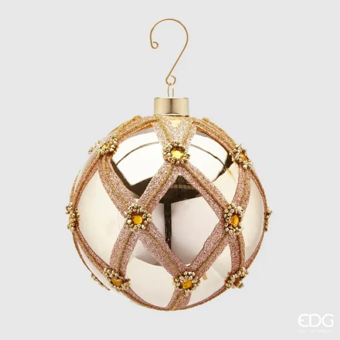 EDG Enzo De Gasperi Palla Natale Vetro Nobiltà D 12 Cm Dark Gold 1 Pz