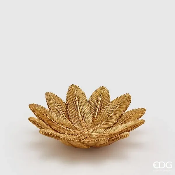 EDG Enzo De Gasperi Piatto Foglie H 6 Cm D 21 Cm Colore Oro