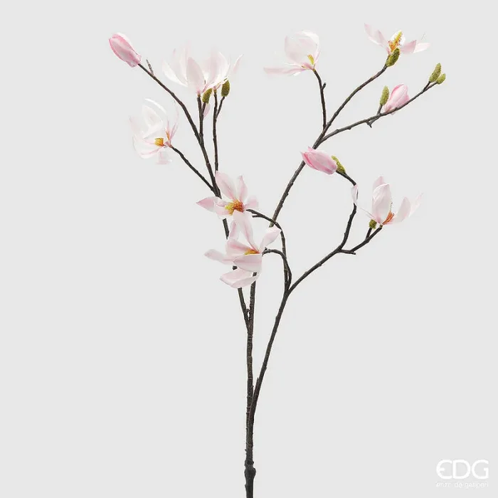 EDG Enzo De Gasperi Ramo Magnolia Fiorita Artificiale H 100 Cm Pink