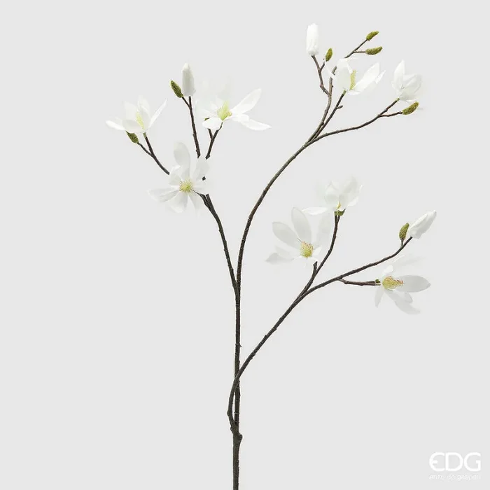 EDG Enzo De Gasperi Ramo Magnolia Fiorita Artificiale H 100 Cm White