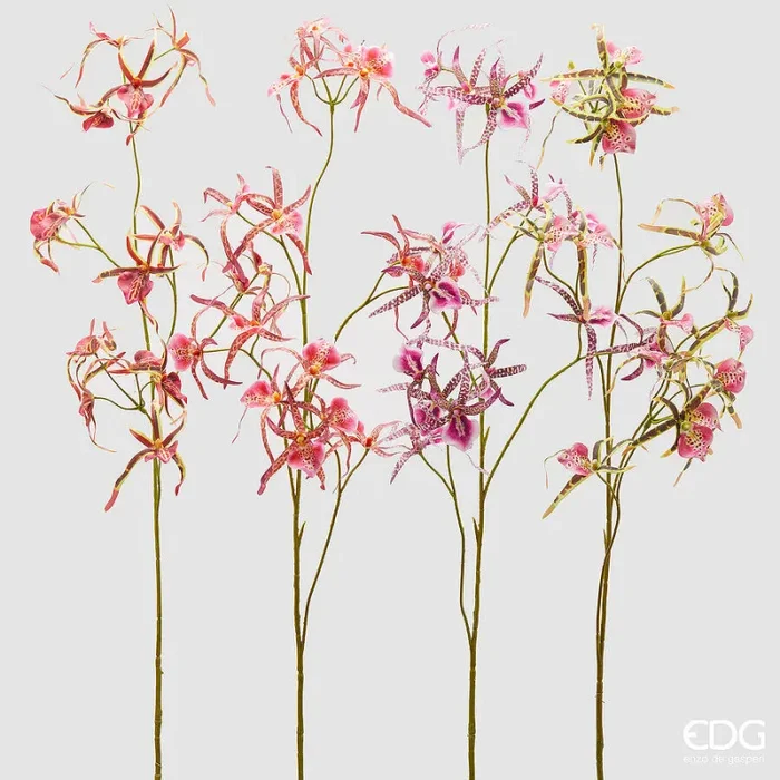EDG Enzo De Gasperi Ramo Orchidea Caladenia Artificiale H 110 Cm Ass. Pink Mix 1 Pz