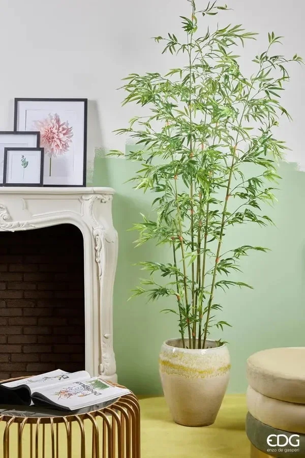 EDG Enzo De Gasperi Set 2 Pz Vaso Glaze Bombato H 42 Cm H 32 Cm Waterproof Green Mix - immagine 2