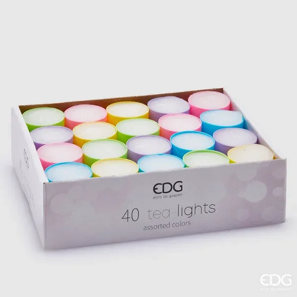 EDG Enzo De Gasperi Tealight 5 Ass. 40pz H.2,3 D.3,8 C3 Multicolor Vendita online