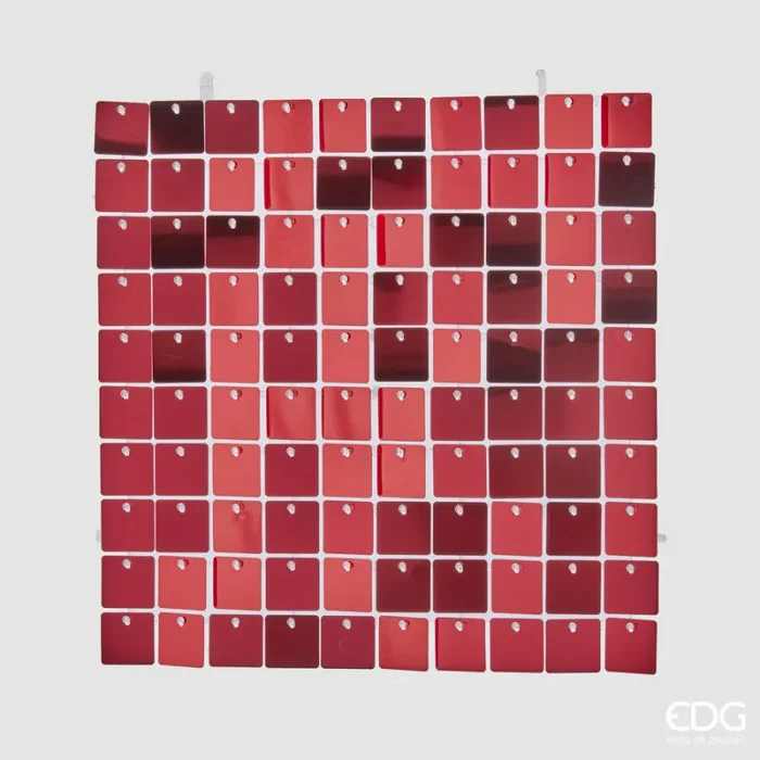 EDG Enzo De Gasperi Tenda Natale Glitter Quadrato 30 x 30 Cm Burgundy Sconti