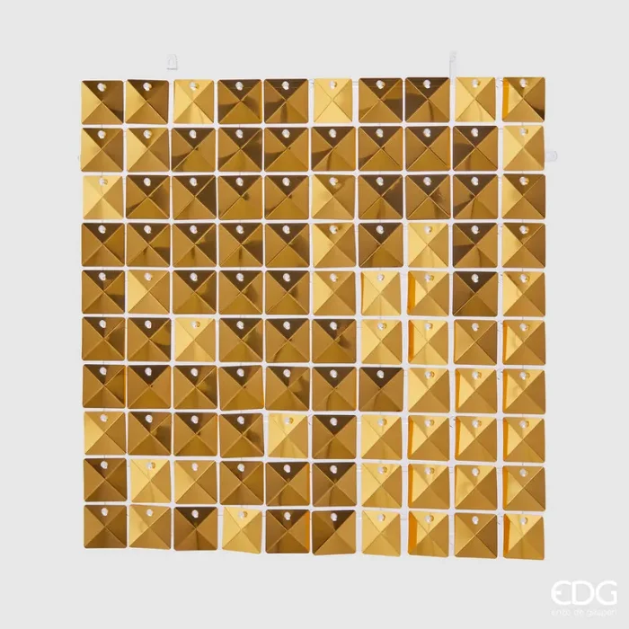 EDG Enzo De Gasperi Tenda Natale Glitter Quadrato 30 x 30 Cm Oro