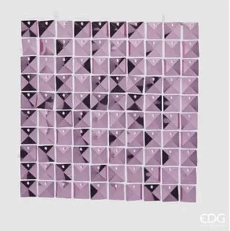 EDG Enzo De Gasperi Tenda Natale Glitter Quadrato 30 x 30 Cm Pink