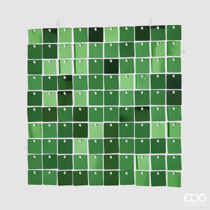 EDG Enzo De Gasperi Tenda Natale Glitter Quadrato 30 x 30 Cm Verde Smeraldo