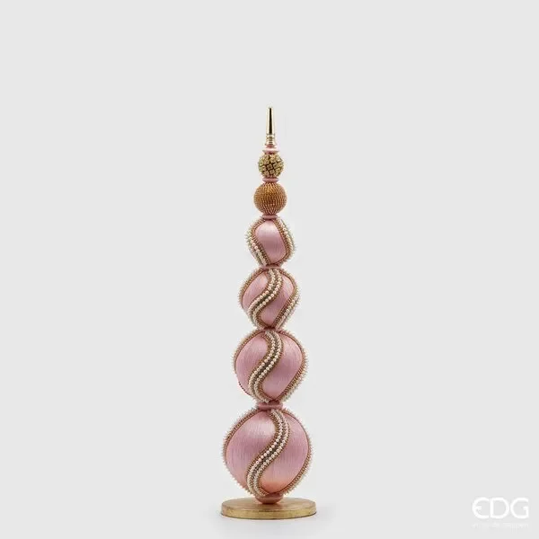 EDG Enzo De Gasperi Topiary Sfere Mix Perle Natale H 65 Cm D 16 Cm Rosa