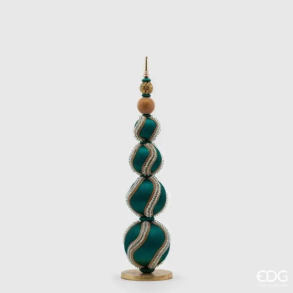 EDG Enzo De Gasperi Topiary Sfere Mix Perle Natale H 65 Cm D 16 Cm verde Scuro