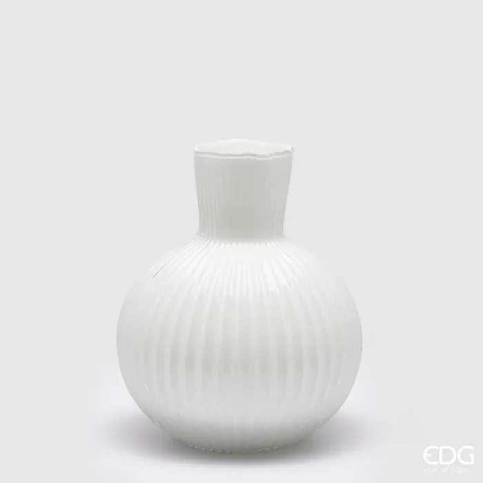EDG Enzo De Gasperi Vaso Ampolla H 35 Cm D 29 Cm Bianco
