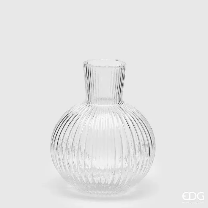 EDG Enzo De Gasperi Vaso Ampolla H 35 Cm D 29 Cm Natural Trasparente