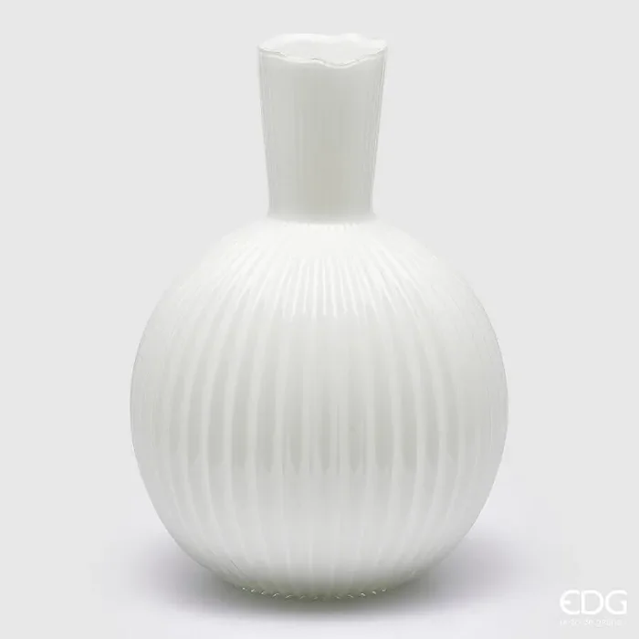 EDG Enzo De Gasperi Vaso Ampolla H 48 Cm D 34 Cm Bianco