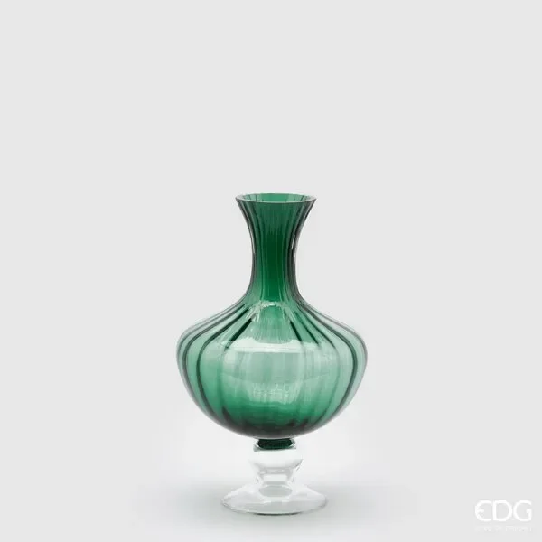 EDG Enzo De Gasperi Vaso Anfora Righe H 30 Cm D 20 Cm Scatola Regalo Green
