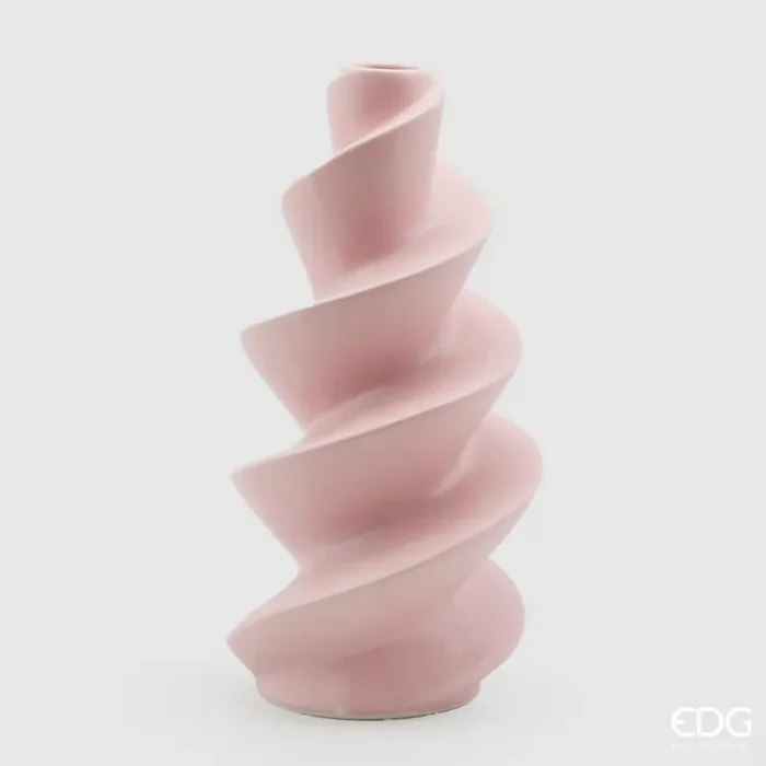 EDG Enzo De Gasperi Vaso Avvitato H 34 Cm D 17 Cm Pink