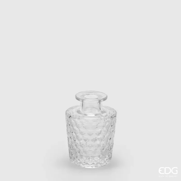 EDG Enzo De Gasperi Vaso Bottiglia Svasato Rombi H10 D7 Natural Trasparente