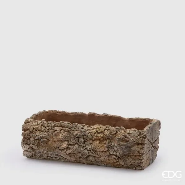 EDG Enzo De Gasperi Vaso Cemento Corteccia H13x40x20 C3 Natural Trasparente Saldi