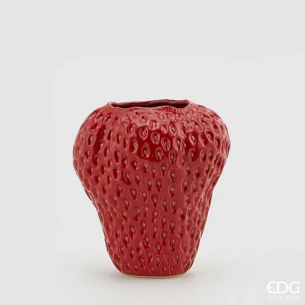 EDG Enzo De Gasperi Vaso Chakra Fragola H 26 Cm D 22 Cm Coral