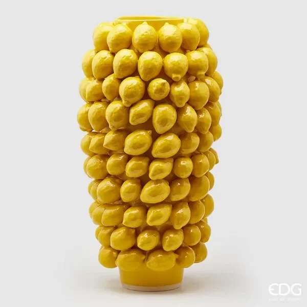 EDG Enzo De Gasperi Vaso Chakra Limoni H 60 Cm D 30 Cm Colore Giallo 134 Frutti