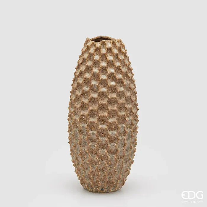 EDG Enzo De Gasperi Vaso Chakra Scaglie H 36,5 Cm D 17 Cm Waterproof Hazelnut