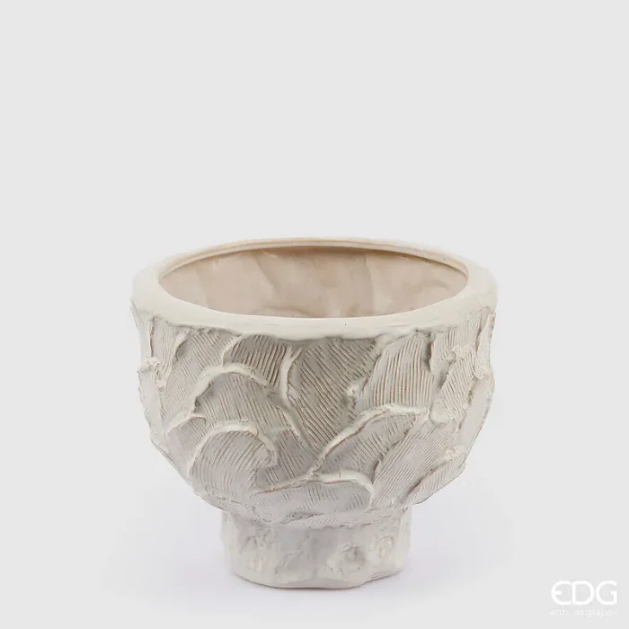 EDG Enzo De Gasperi Vaso Chakra Stucco con Piede H 24 Cm D 31 Cm Waterproof Ivory Vendita online